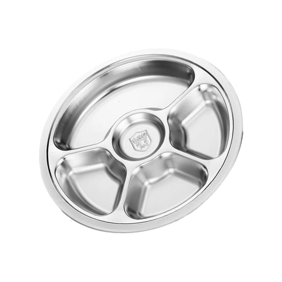 Multi Compartment Circular Dish 28Cm Stainless Steel Food Safe Divided Plate