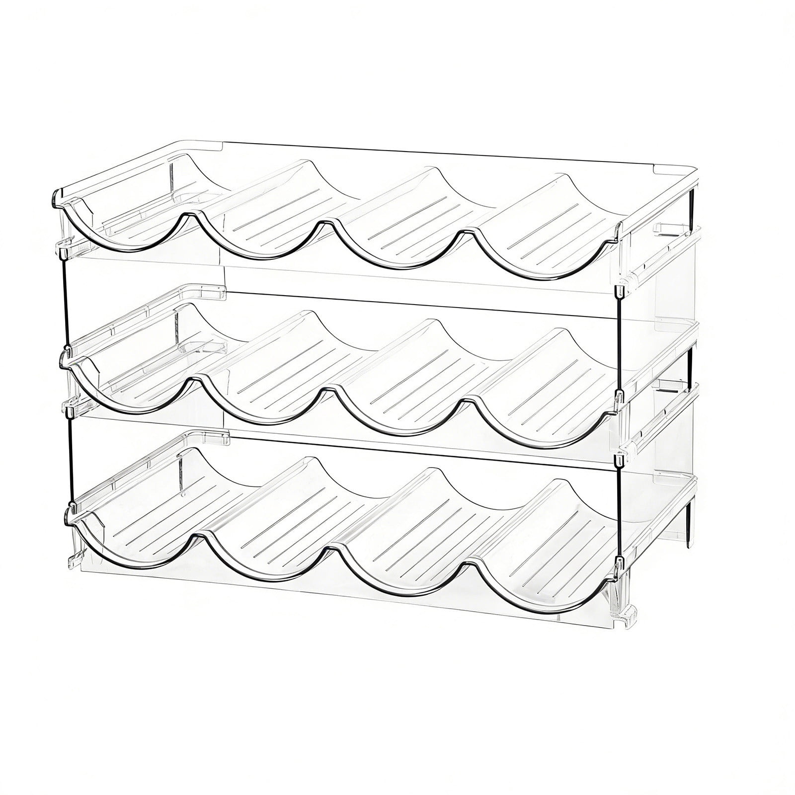 Multi-Compartment Clear Beverage Storage Rack with Stackable ...