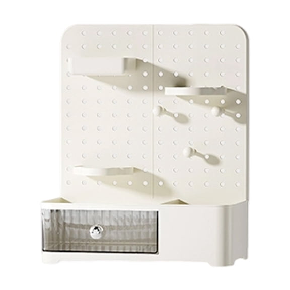 Multi Compartment Collectible Organizers For Office Desk Modern Pegboard Structure ABS Materials Clear Panels