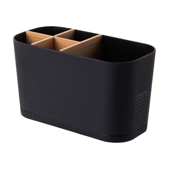 Multi Compartment Desktop Storage Box, Detachable Divider Organizer, Toothbrush Toiletry Cosmetic Holder, Stationery Remote Control Storage, Bathroom Vanity Desk Countertop Organizer