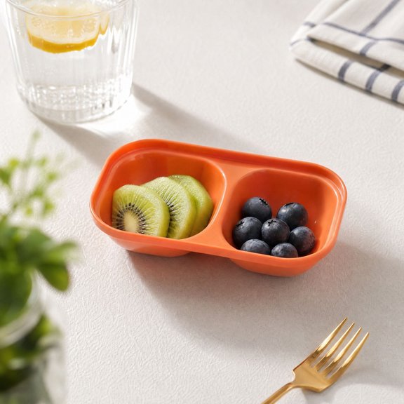 Multi Compartment Dipping Bowl with Sturdy Plastic Construction, Divided Sauce Dish for Hot Pot, Bbq, Family Gathering and Party Appetizer Serving