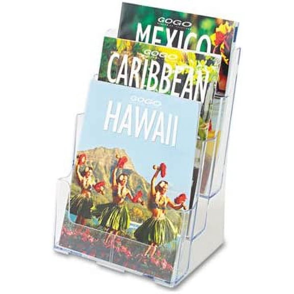 Multi Compartment DocuHolder, Three Compartments, 9-1/2w x 8d x 12-5/8h, Clear, Sold as 2 Each