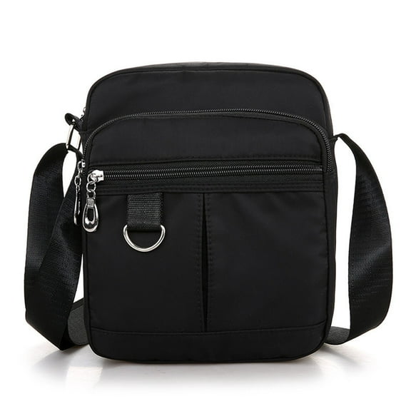 Multi-Compartment Nylon Crossbody Bag with Adjustable Strap for Casual Use, Medium Size Hands-Free Carrying