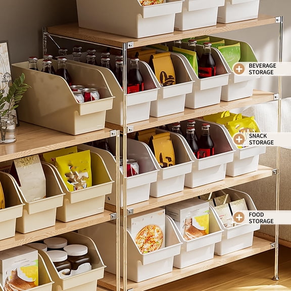 Multi Compartment Plastic Storage Box With Handles,Space Saving Right Angle Organizer For Cabinet And Desktop,Versatile Sorting Box For Kitchen Bathroom And Office Supplies