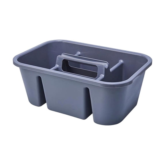 Multi Compartment Plastic Storage Tote with Handle, Divided Portable Organizer Basket, Multi Section Caddy for Bathroom Kitchen Cosmetic Household Tools
