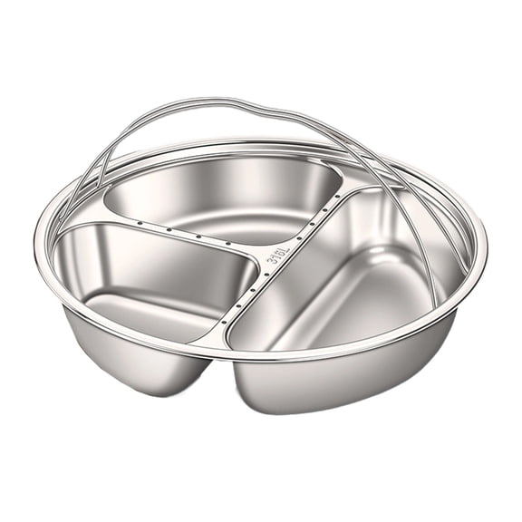 Multi Compartment Plate With Raised Edges And Double Handle Divided Tray Perfect For Fish Vegetables And Rice