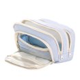 thumbnail image 1 of Multi Compartment Pouch Portable Zipper Case With Mesh Pockets For Stationery Makeup Travel Organizer,Blue-21Cm, 1 of 4