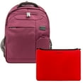 thumbnail image 1 of Multi-Compartment Premium Nylon Backpack With Adjustable Padded Straps, Zippered Pockets And Universal Neoprene Smart Sleeve for 15 Inch Laptops / Tablets Bundle (Purple)(Red), 1 of 6