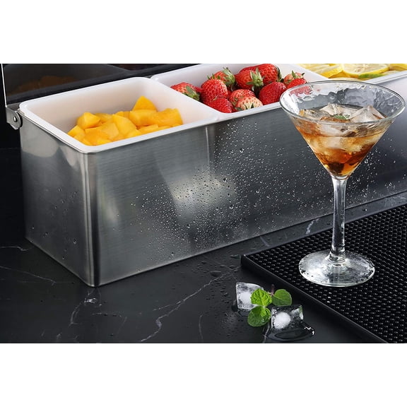 | Multi-Compartment Restaurant-Grade Condiment Dispensers (Silver, 3 Compartments)