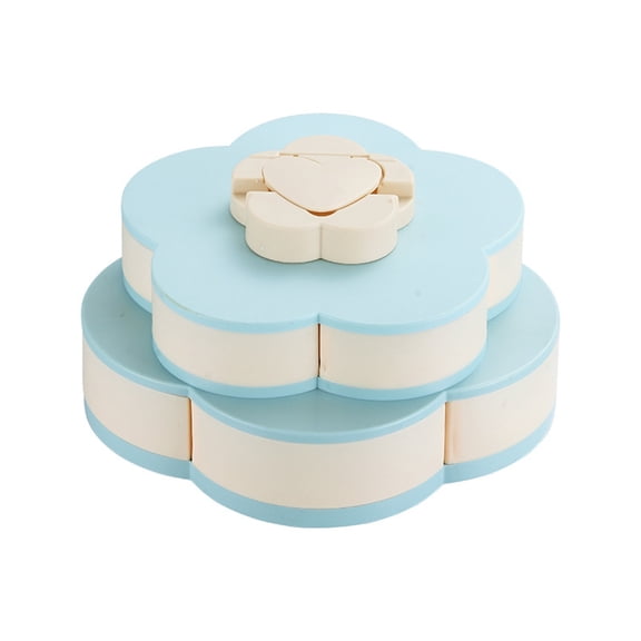 Multi Compartment Rotating Serving Tray With Phone Holder And Nonslip Base