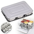 thumbnail image 1 of Multi Compartment Stainless Steel Jars, Kitchen Storage Box for Seasonings Sugar Pepper 6 Grids Sturdy Design, By VINOIC, 1 of 7
