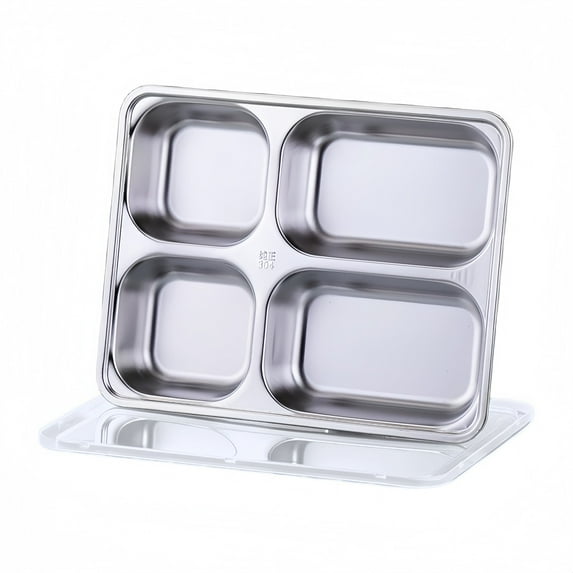 Multi-Compartment Stainless Steel Snack Containers with Clear Lids Stackable Lunch Boxes for School,Work and Outdoor Activities