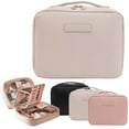 thumbnail image 1 of Multi-Compartment Toiletry Cosmetics Bag, Large Travel Toiletry Case with Detachable Brush Separator & Multiple Compartments, Stylish PU Leather Beauty Bag, 1 of 7