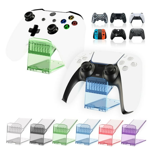 Multi-Console Game Controller Stand Compatible with PS5/PS4/Xbox/Switch Pro for Display & Storage-Transparent Green