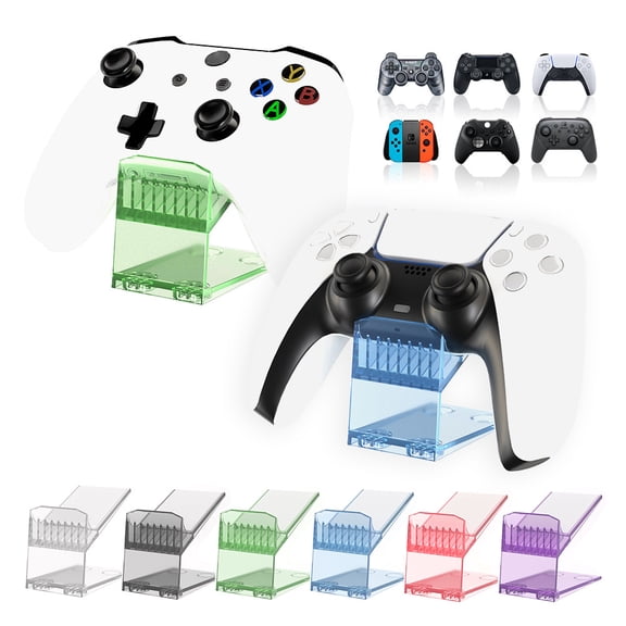 Multi-Console Game Controller Stand Compatible with PS5/PS4/Xbox/Switch Pro for Display & Storage-Transparent Purple