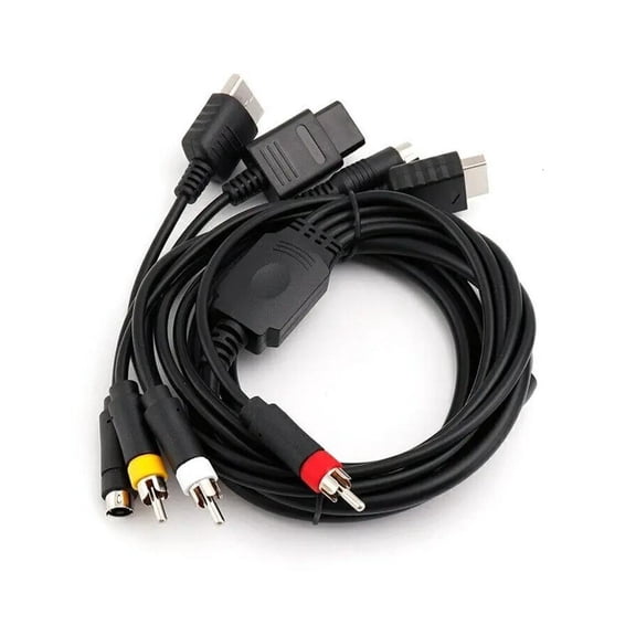 Multi Consoles AV Cable Wire for N64 DC128 Classical Gaming Systems Black