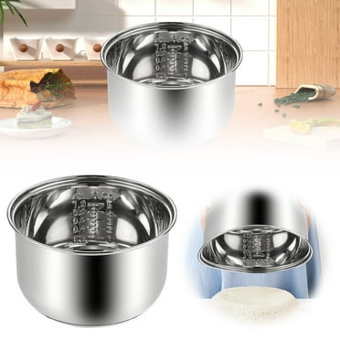 Multi-Cooker Replacement Inner Po (5.5cups) 304 Stainless Steel Rice Cooker Inner Bowl, 5 Sizes
