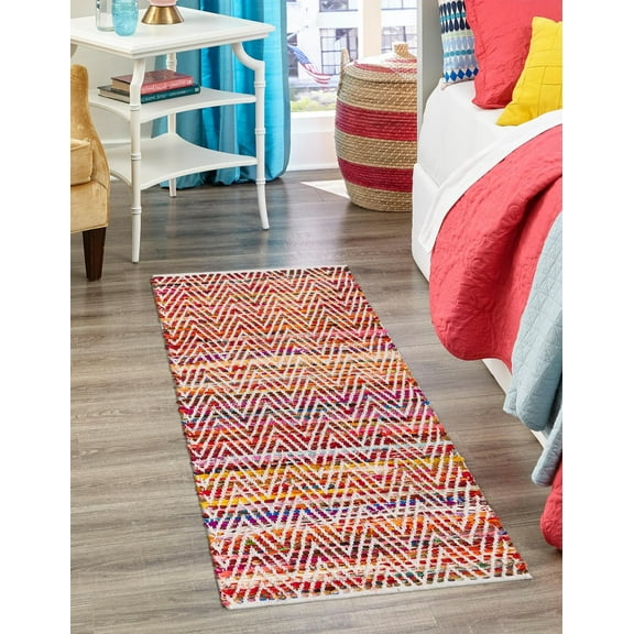 Multi Cotton Rug – Soft, Durable, Reversible – Handwoven Area Rug for Modern Homes Size - 2 x 12 Feet (60 cm x 360 cm)