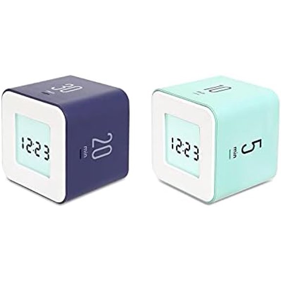 Multi Cube Timer Violet(5,10,20,30 Minutes) & Mint (1,3,5,10 Minutes) Bundle,Clock & Alarm, Time Management, Time for Studying, Cooking and Workout, Kids Timer$$Home Decor, Kitchen, & Other