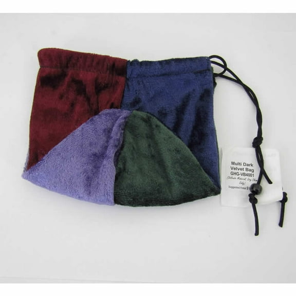 Multi Dark Color Velvet Dice Bag 7inx5in Drawstring Gallant Hands Gamers Gear