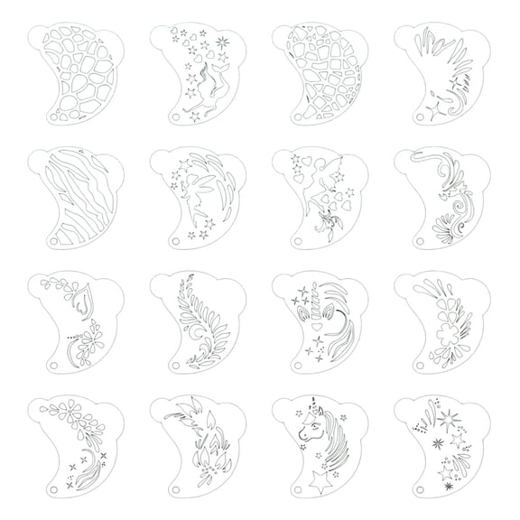 Multi Design Face Painting Aid Drawing Stencil for Professional Artists Featuring PET Texture and Easy Storage