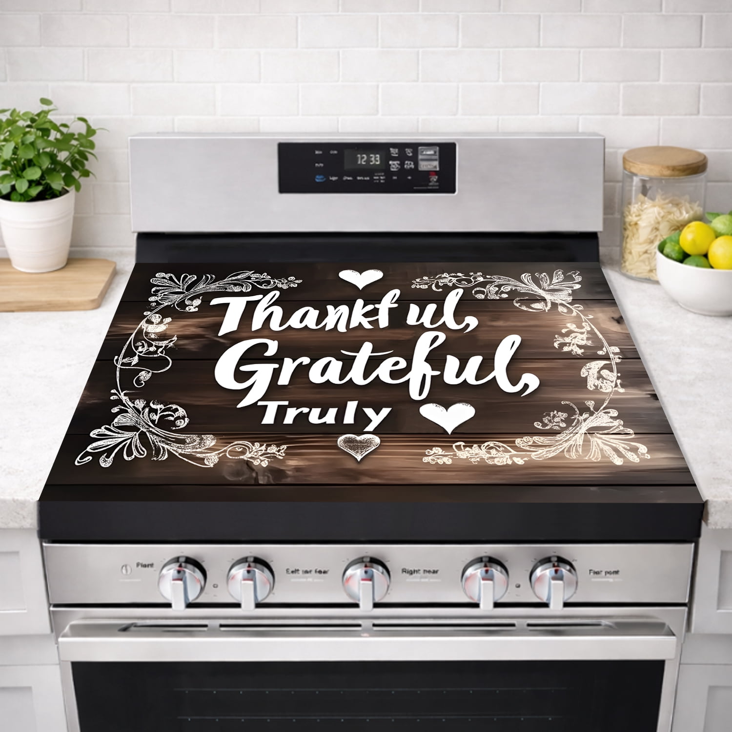 Multi-Design Stove Top Cover for Glass/Electric Stoves - 3-in-1 Heat-Resistant Protector Mat, Non-Slip Drying Rack 28"x20"