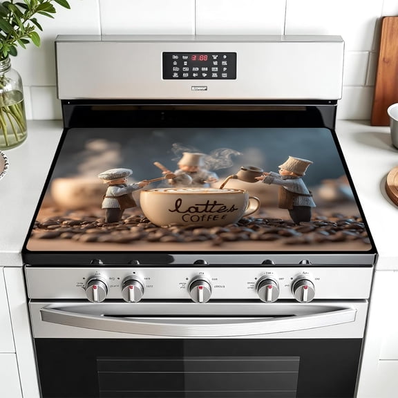 Multi-Design Stove Top Cover for Glass/Electric Stoves - 3-in-1 Heat-Resistant Protector Mat, Non-Slip Drying Rack 28"x20"