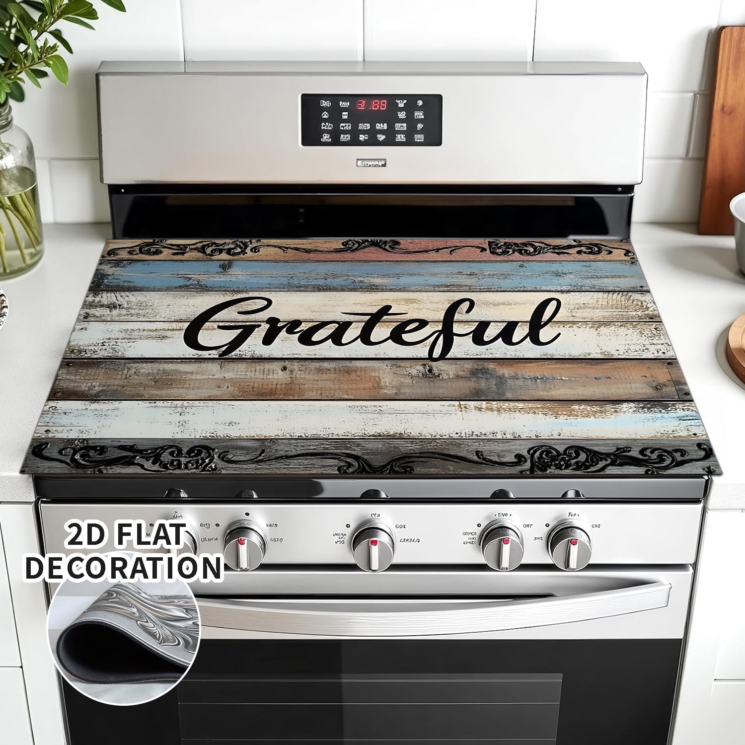 Multi-Design Stove Top Cover for Glass/Electric Stoves - 3-in-1 Heat-Resistant Protector Mat, Non-Slip Drying Rack 28"x20"