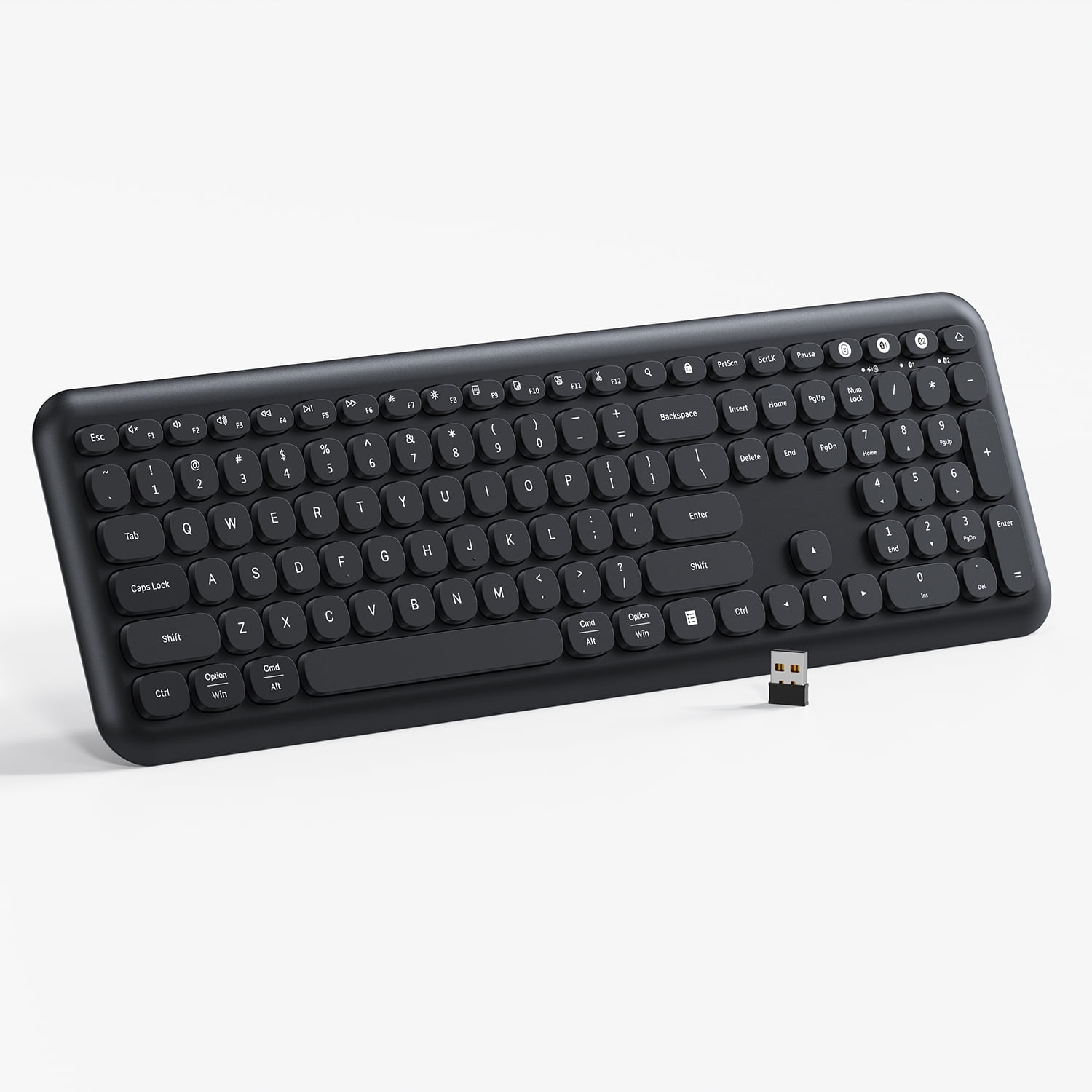 Multi-device Bluetooth Keyboard, Jelly Comb Rechargeable 2.4G Wireless