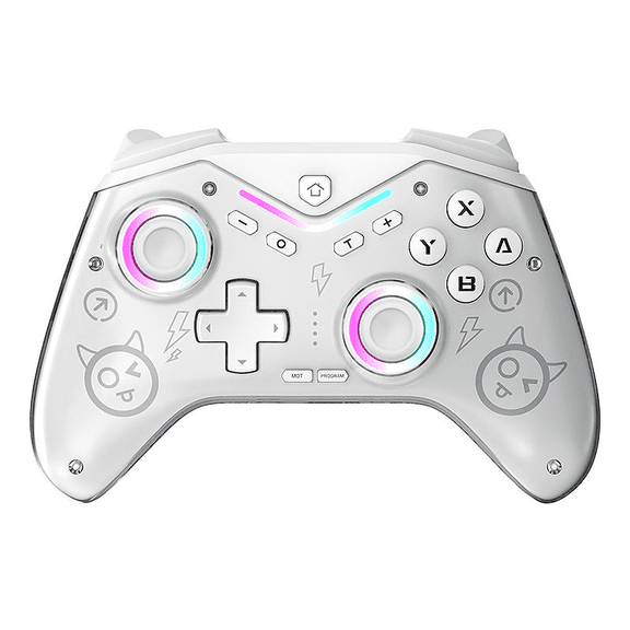 Multi-Device Compatible Wireless Gaming Controller with RGB Lighting and Vibration, for Mobile, Console and Steam Gaming