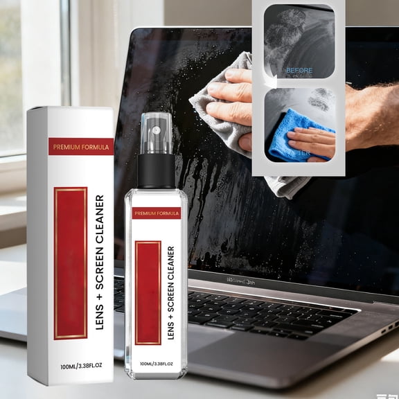 Multi-Device Screen and Lens Cleaner, Residue-Free Formula for Glasses, Phones, Tablets, Laptops, TVs and Monitors,3.38 fl oz