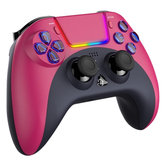 Multi-Device Wireless Game Controller with Dual Vibration Motors and LED Joystick for Home Gaming