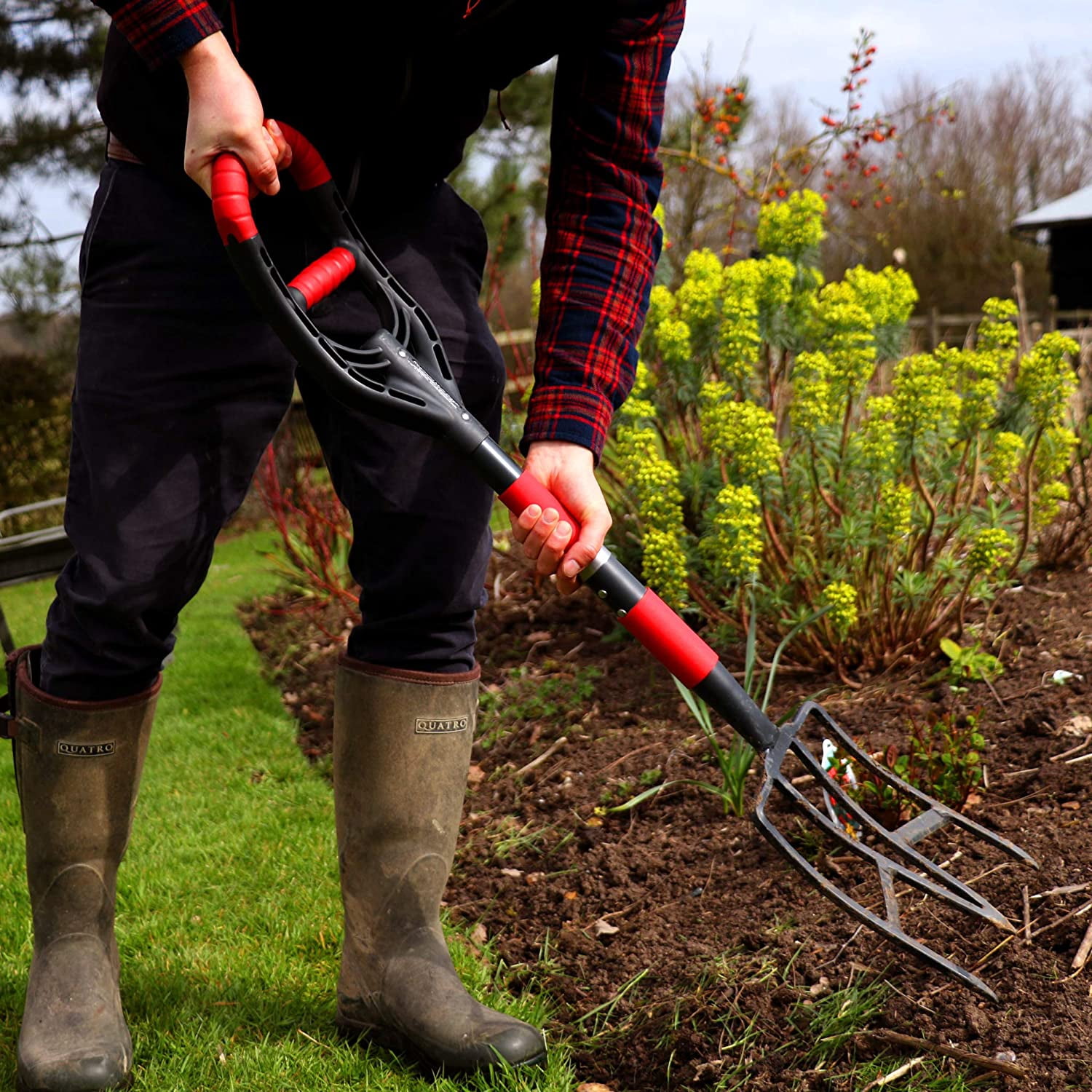 Multi-Digger Garden Digging Spading Fork - Fibreglass Light Weight ...