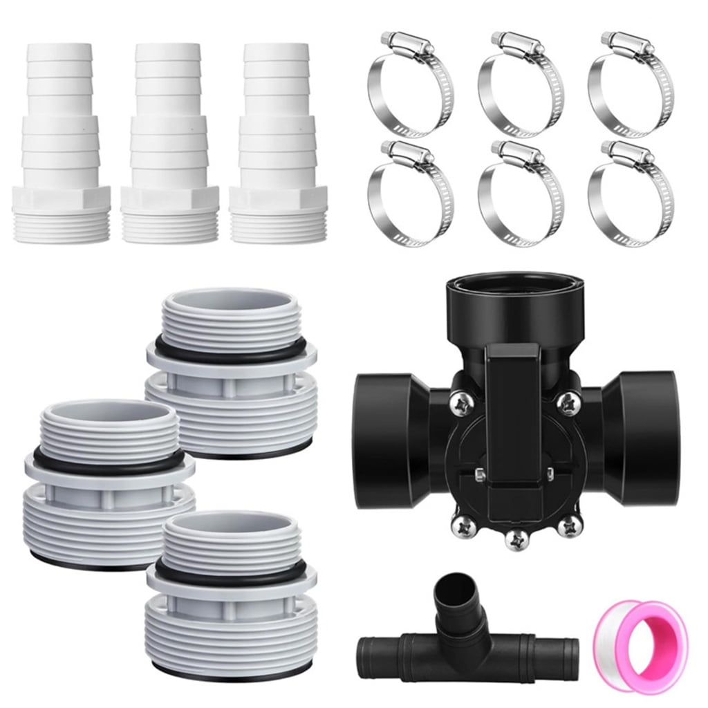 Multi Directional Swimming Pool Valves Adapter Set Hose Clamps Sealing ...