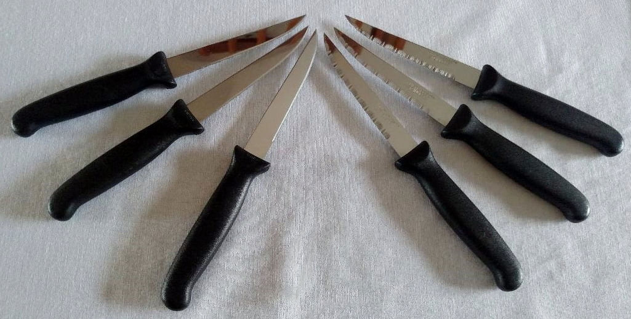 ciwete Serrated Steak Knives Set of 6, 4 Upgrade 3RC13 Stainless Steel Steak  Knife Set, 6-Piece Sharp, Non-Stick & Rust-Resistant Dinner Knives, Black -  Yahoo Shopping
