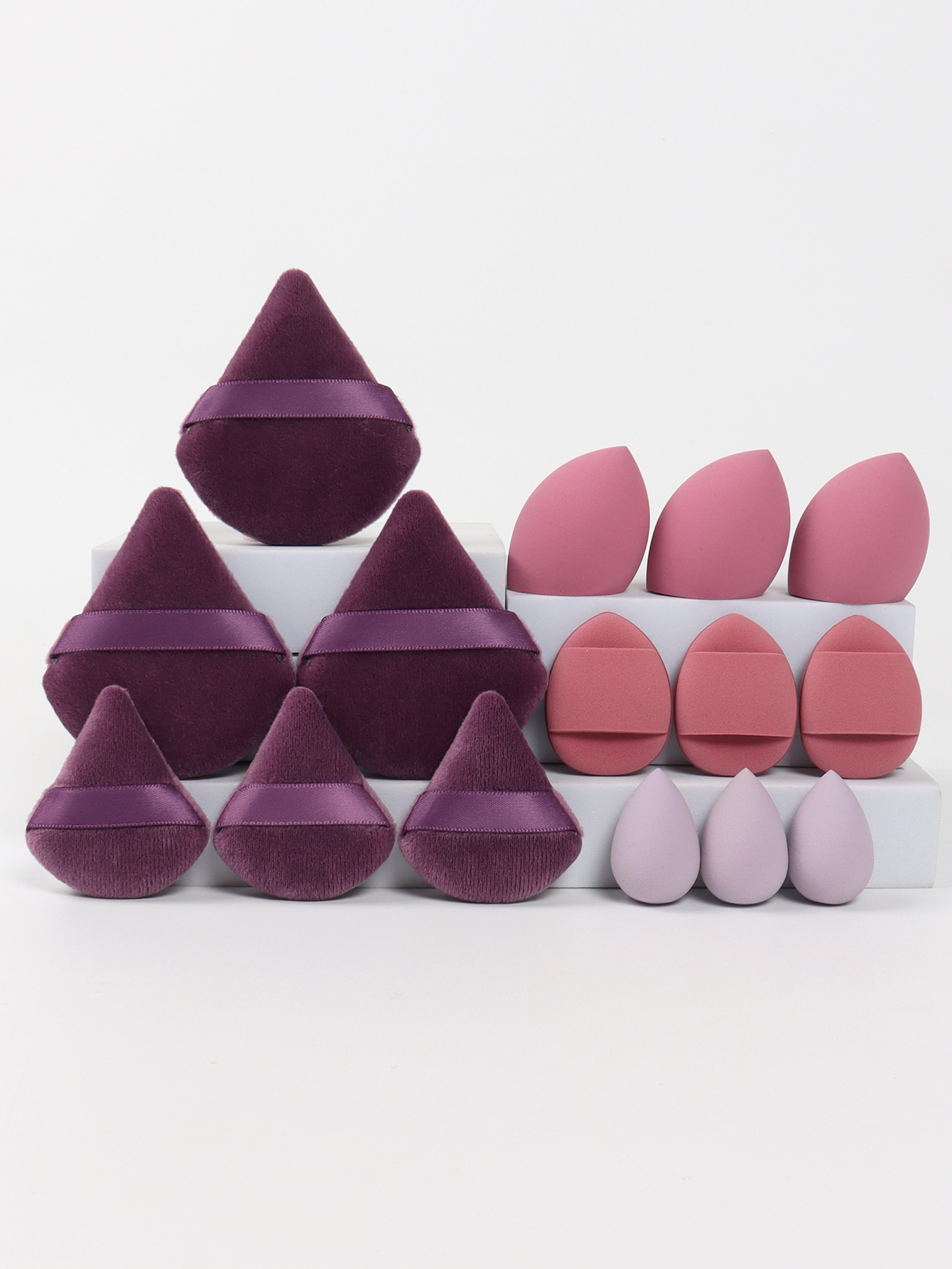 Multi Effect 15 Piece Set 3 Loose Powder Puffs&3 Mini Loose Powder ...