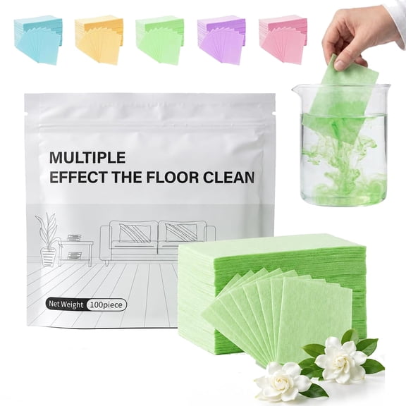 Multi Effect Floor Clean Tablets, 100 Piece Floor Cleaning Tablets, Efficient Floor Cleaning Solution Tablets, For Tile Walls Bathrooms & Kitchen