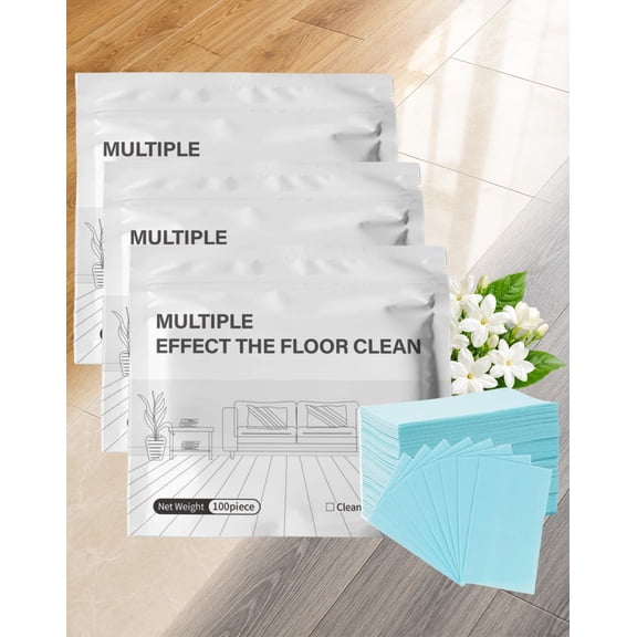 Multi-Effect Floor Clean Tablets, Instant Dissolve Mop Refills for Hardwood, Tile & Laminate Floors, Blue Jasmine Formula for Home Cleaning