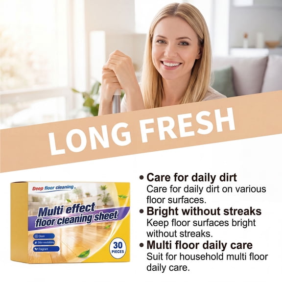 Multi Effect Floor Cleaning Tablet, Keep Floor Bright No Streaks Gentle Formula, Household Multi Surface Cleaner, Tablet for Various Floor Daily Care