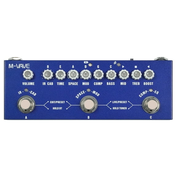 Multi Effects BASS Pedal,Cube Baby BASS with IR Loading 8 AMP Models, Multi Effects Processor for Electric Guitar,Delay Reverb Chorus Phaser