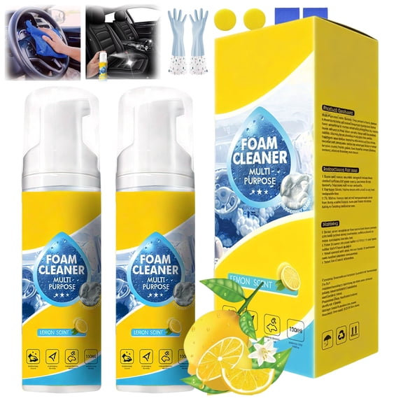 Multi-Enzyme Active Foam Cleaner, Professional 4-in-1 Deep Stain & Grease Remover for Home & Auto, 4-in-1 Multi-Enzyme Foam Cleaner, Powerful Multipurpose Enzyme Foam Cleaner(2Pcs)