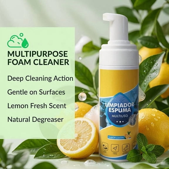 Multi-Enzyme Foam Cleaner 150ml, 4-in-1 All-Purpose Deep Cleaning Spray for Car Interior, Kitchen Grease, Bathroom Tiles, Sofa Upholstery