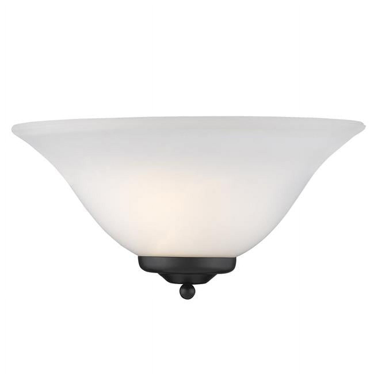 Transitional Black Bronze 13'' Wall Sconce with Opal Glass Shade