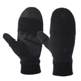 thumbnail image 1 of Multi-Fingered Fingerless Gloves With Adjustable Top And Cell Phone Pocket - Black, 1 of 5