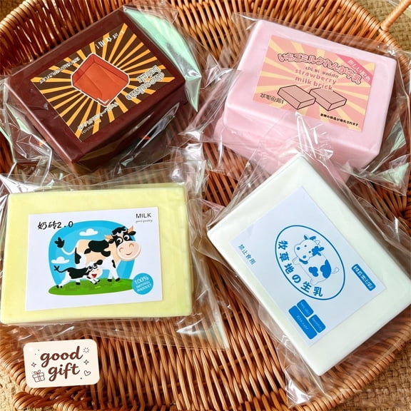 Multi-Flavor Milk Brick Squishies toys, Soft Stretchy Squeeze Toys, Sensory Fidget, Anxiety Relief, Christmas Birthday Gifts, Stocking Stuffers, Pocket Handheld Stress Relief Toys for Adults Kids
