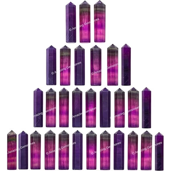 Multi Fluorite Crystal Points, Healing Crystals for Crafts, Crystal Grid, DIY Work (Pack of 3)