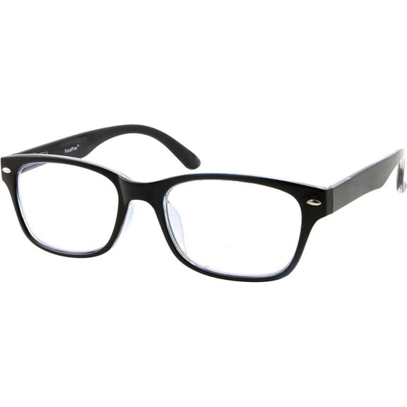 Multi Focus Progressive Reading Glasses 3 Powers in 1 Reader for Men and Women (Black - Rectangle, 1.00)