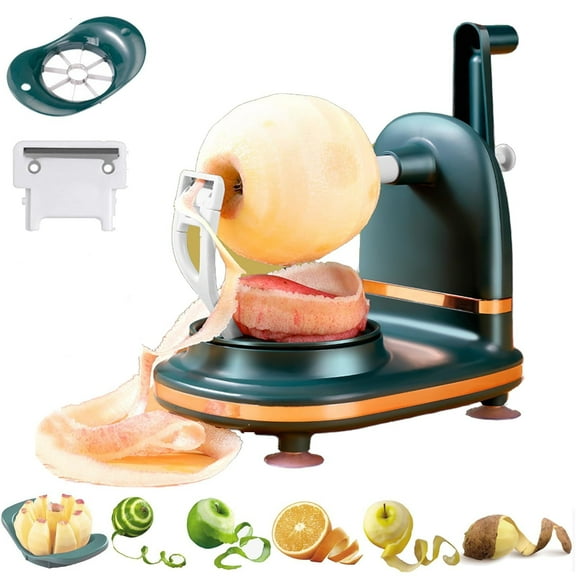 Multi-Fruit Peeler, Multi Fruit Peeler with Fruit Divider Set, Fruit ＆ Vegetable Peeler for Kitchen, Potato/Apple/Orange Peeler, Home Essentials (Dark Green)
