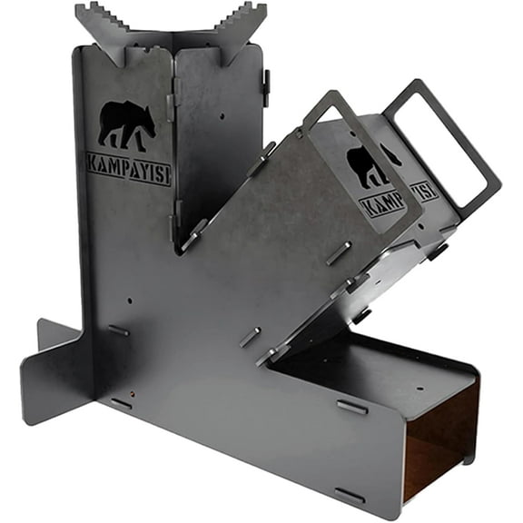 Multi Fuel Burning Camp Stove | Heater, Cooking, BBQ, Grill Folding and Portable Camping Stove with Bag | Outdoor Camping Event Campfire Wood Fire (Rocket Stove)