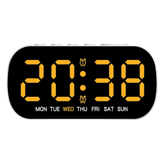 Multi-Functio Digital Led Alarm Clocks With Temperature Date Display Table Clock Voice-Activated Wake-Up Adjustable Brightness L